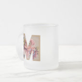 Rustic Floral Initiaal Letter M Monogram Matglas Koffiemok (Voorkant links)