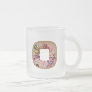 Rustic Floral Initiaal Letter O Monogram Matglas Koffiemok