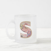 Rustic Floral Initiaal Letter S Monogram Matglas Koffiemok (Links)