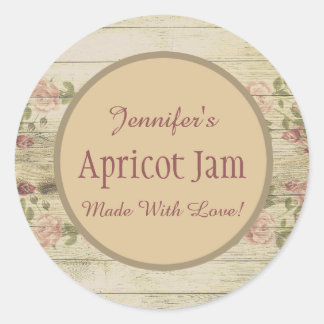 Rustic Floral Jelly Jam Custom Jar Baking Bakery Ronde Sticker