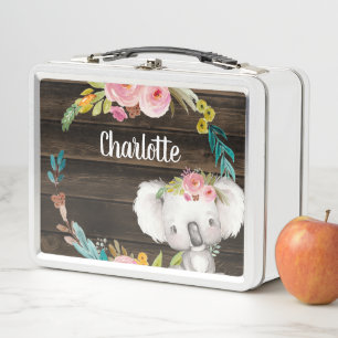 Rustic Floral Koala gepersonaliseerde meisjes