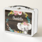 Rustic Floral Koala gepersonaliseerde meisjes (Voorkant)
