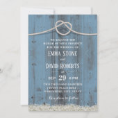 Rustic Floral koppelt de onstuimige blauwe bruilof Kaart (Voorkant)