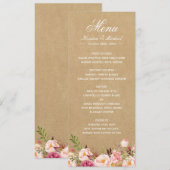 Rustic Floral Kraft | Menu Elegant Chic Wedding (Voorkant / Achterkant)