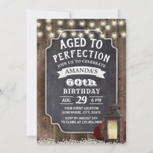 Rustic Floral Lantern Barn Wood 60th Birthday Kaart