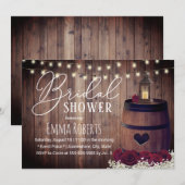 Rustic Floral Lantern Wine Barrel Vrijgezellenfees Kaart (Voorkant / Achterkant)