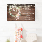 Rustic Floral Licht 50th Jubileum Welkom Spandoek (Insitu)