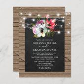 Rustic Floral Lights budget Weddenschap (Voorkant / Achterkant)