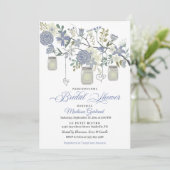 Rustic Floral Mason Jar Bridal Shower Kaart (Staand voorkant)