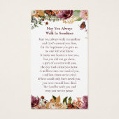 Rustic Floral Memorial Funeral Prayer Card (Dos)