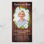 Rustic Floral Memorial Kaart Bladwijzer Foto (Voorkant)