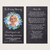 Rustic Floral Memorial Prayer Kaart Funeral Foto (Voorkant /achterkant)