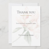 Rustic Floral Neutral Elegant Wedding Bedankkaart (Achterkant)