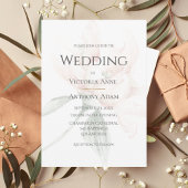 Rustic Floral Neutral Elegant Wedding Kaart