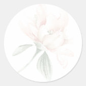 Rustic Floral Neutral Elegant Wedding Ronde Sticker (Voorkant)