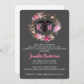 Rustic Floral Nursing School Afstuderen Uitnodigen Kaart (Voorkant / Achterkant)