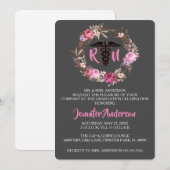Rustic Floral Nursing School Invitation (Devant / Derrière)