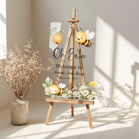 Rustic Floral Oh Babee Honey Bee Baby Shower