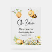 Rustic Floral Oh Babee Honey Bee Baby Shower (Recto)