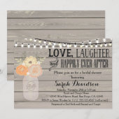 Rustic Floral Oranje Bridal Shower Kaart (Voorkant / Achterkant)