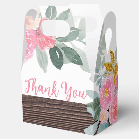 Rustic Floral Party Favor Gable Box Bedankdoosjes (Geopend)