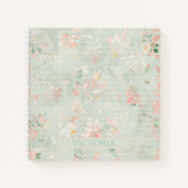 Rustic Floral Pastels gepersonaliseerd Notitieboek (Voorkant)