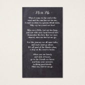 Rustic Floral Photo Memorial Prayer Card Funéraill (Dos)