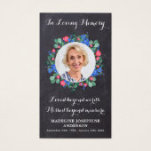 Rustic Floral Photo Memorial Prayer Card Funéraill (Devant)