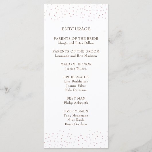 Rustic Floral Pink Wedding Programma (Achterkant)