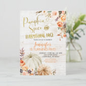 Rustic Floral Pumpkin-specerijen en alles wat ik l Kaart (Staand voorkant)