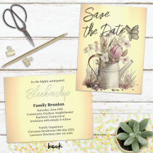 Rustic Floral redt de date Family Reunion