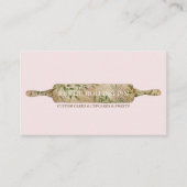 Rustic Floral Rolling Pin Bakery Chef Visitekaartje (Voorkant)