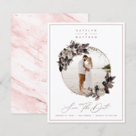 Rustic Floral Roos Gold Geformatteerde foto's en k Save The Date
