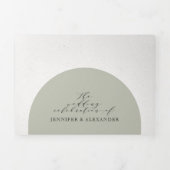 Rustic Floral Sage All in One Wedding Tri Fold Drieluik Uitnodiging (Cover)