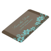 Rustic Floral Save the Date Magnet, Aqua Magneet (Linkerzijde)