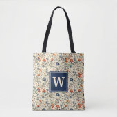 Rustic Floral Scandinavian Wildflowers Monogram Draagtas (Voorkant)