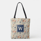 Rustic Floral Scandinavian Wildflowers Monogram Draagtas (Achterkant)