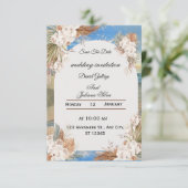 Rustic Floral Sky Wedding Invitation (Debout devant)