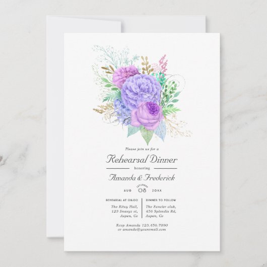 Rustic Floral Spring repesal Dinner Invitation Kaart (Voorkant)