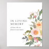Rustic Floral Spring Wedding in Loving Memory Poster (Voorkant)