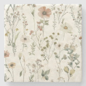 Rustic Floral Stenen Onderzetter (Voorkant)