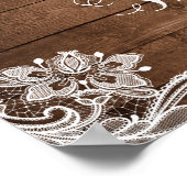 Rustic Floral String Light Lace Vrijgezellenfeest  Poster (Hoek)