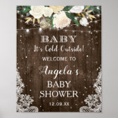 Rustic Floral String Lights Baby zijn koude buiten Poster (Voorkant)