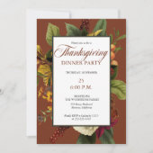 Rustic Floral Terracotta |Blauwgroen Thanksgiving Kaart (Voorkant)