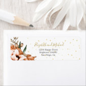 Rustic Floral Terracotta Gold Elegant Modern Etiket (Insitu)