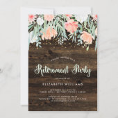 Rustic Floral | Uitnodiging van de Pensioenpartij (Voorkant)