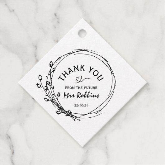 Rustic Floral Vrijgezellenfeest Hartelijk dank Bedankjes Labels (Voorkant)