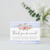 Rustic Floral Waterverf Modern Stripe Hartelijk da Briefkaart (Staand voorkant)