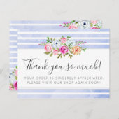 Rustic Floral Waterverf Modern Stripe Hartelijk da Briefkaart (Voorkant / Achterkant)