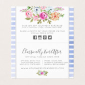 Rustic Floral Waterverf Modern Stripe Hartelijk da Kaart (Binnenkant ongevouwen)